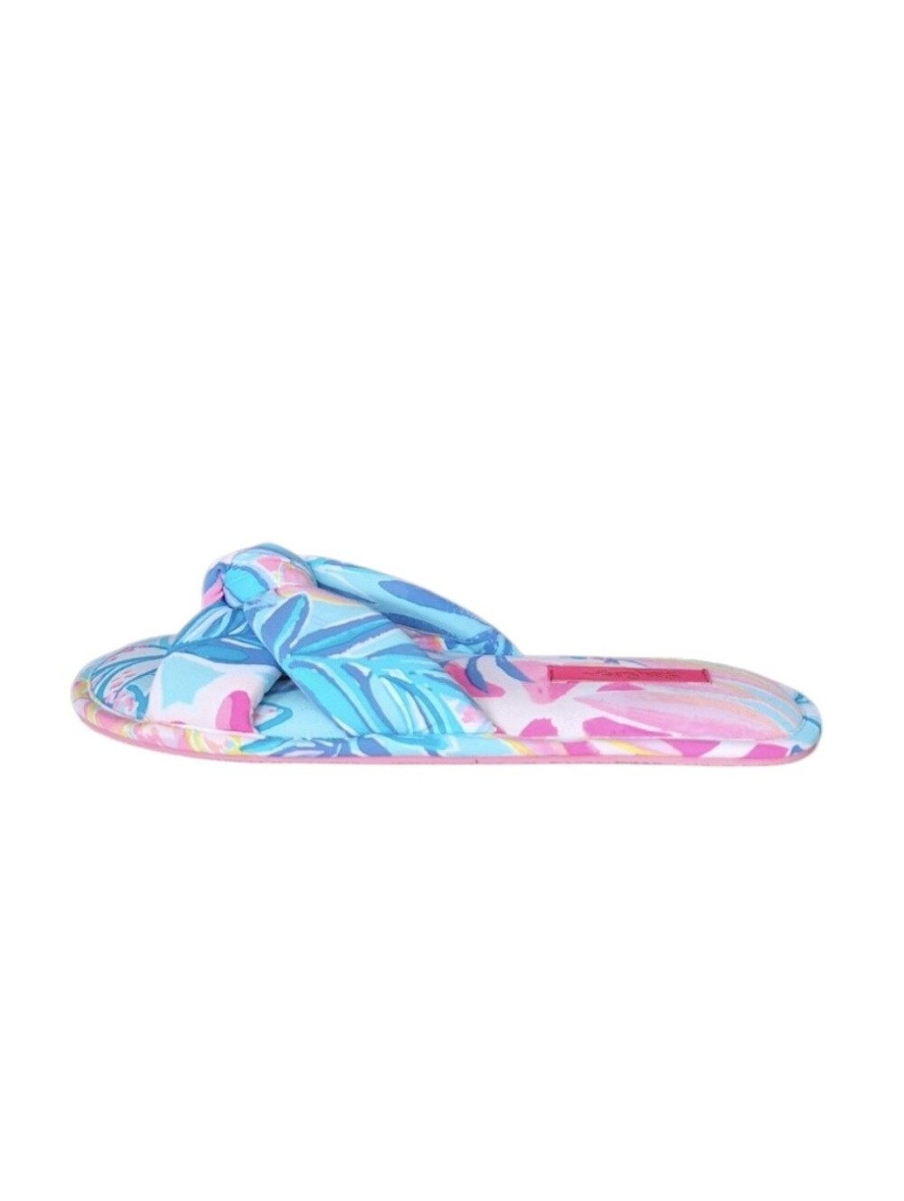 Lilly Pulitzer Harte Bow Tropical Print Slippers Bow Slide House Shoes 9 - Picture 4 of 8